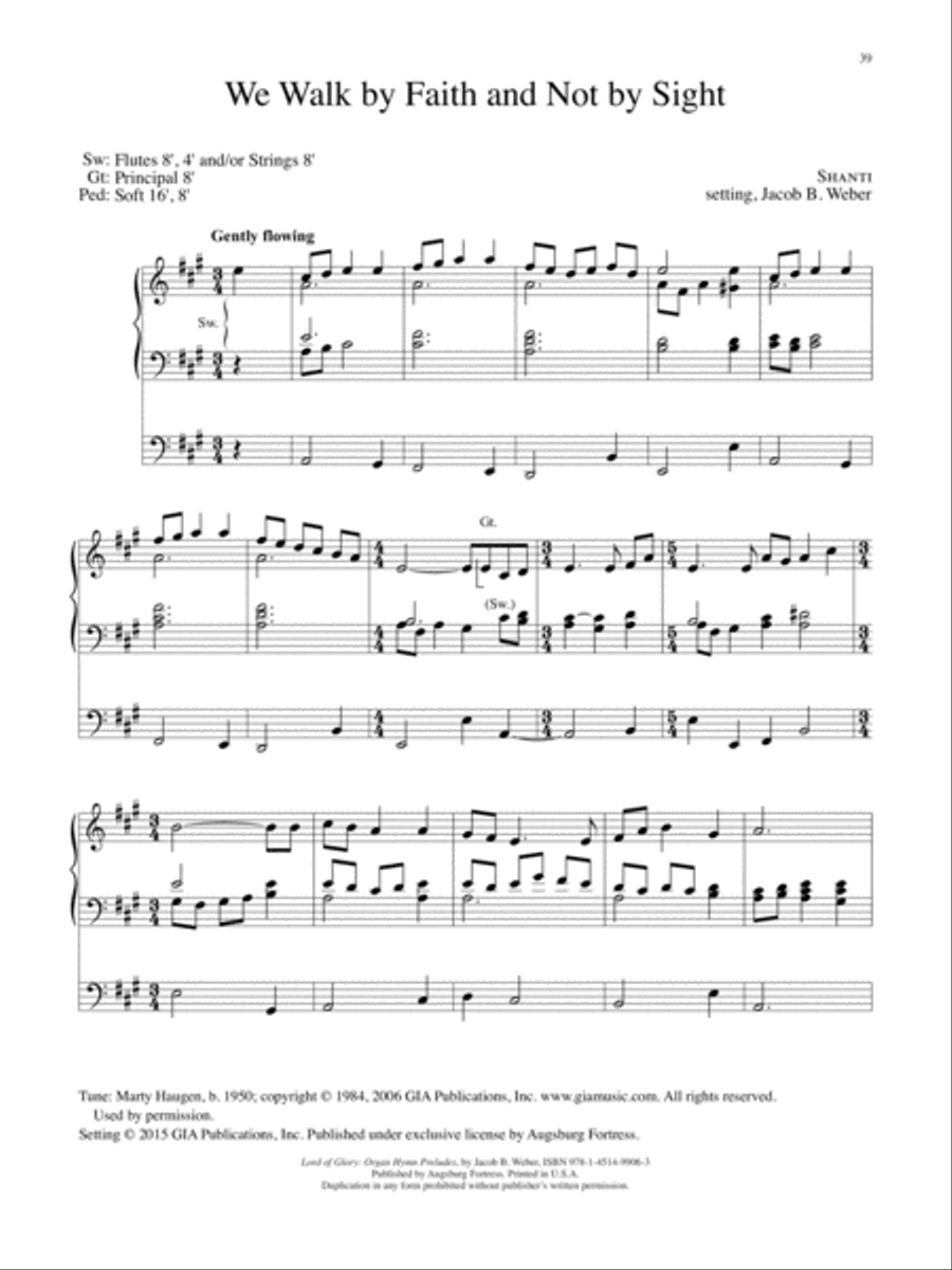 Lord of Glory: Organ Hymn Preludes Organ Solo scores gallery preview page 16