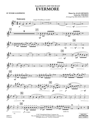 Evermore (from Beauty and the Beast) (arr. Michael Brown) - Bb Tenor Saxophone