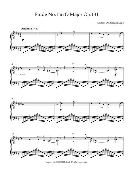 Etude No.1 D Major Op.131