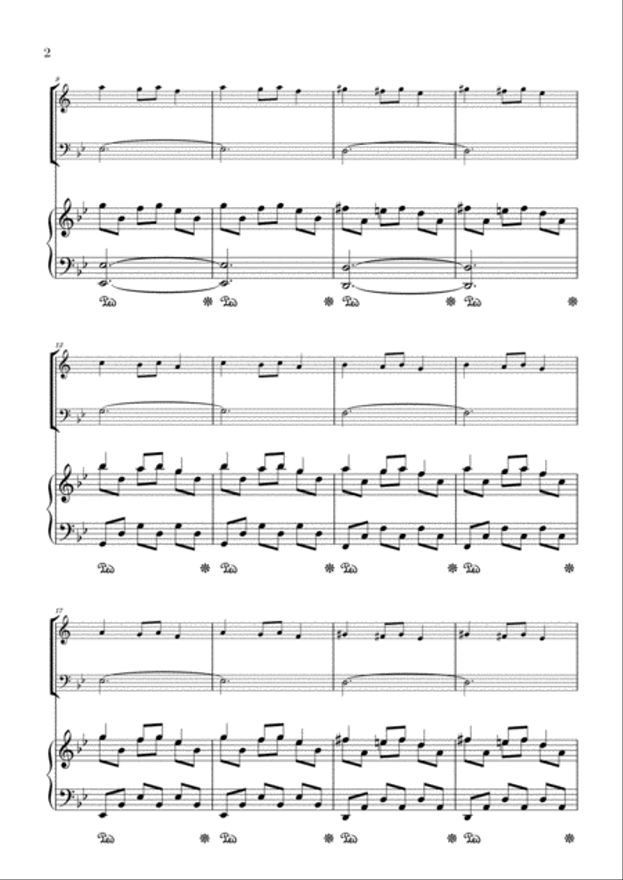 Carol of the Bells (for Trumpet, Trombone and Piano) Piano, Vocal, Guitar scores gallery preview page 2