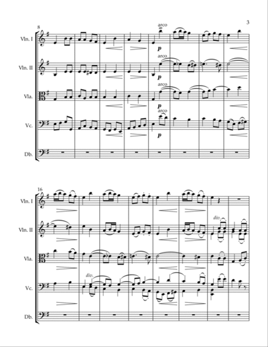 8 Russian Folksongs Christmas Carol String Orchestra scores gallery preview page 3