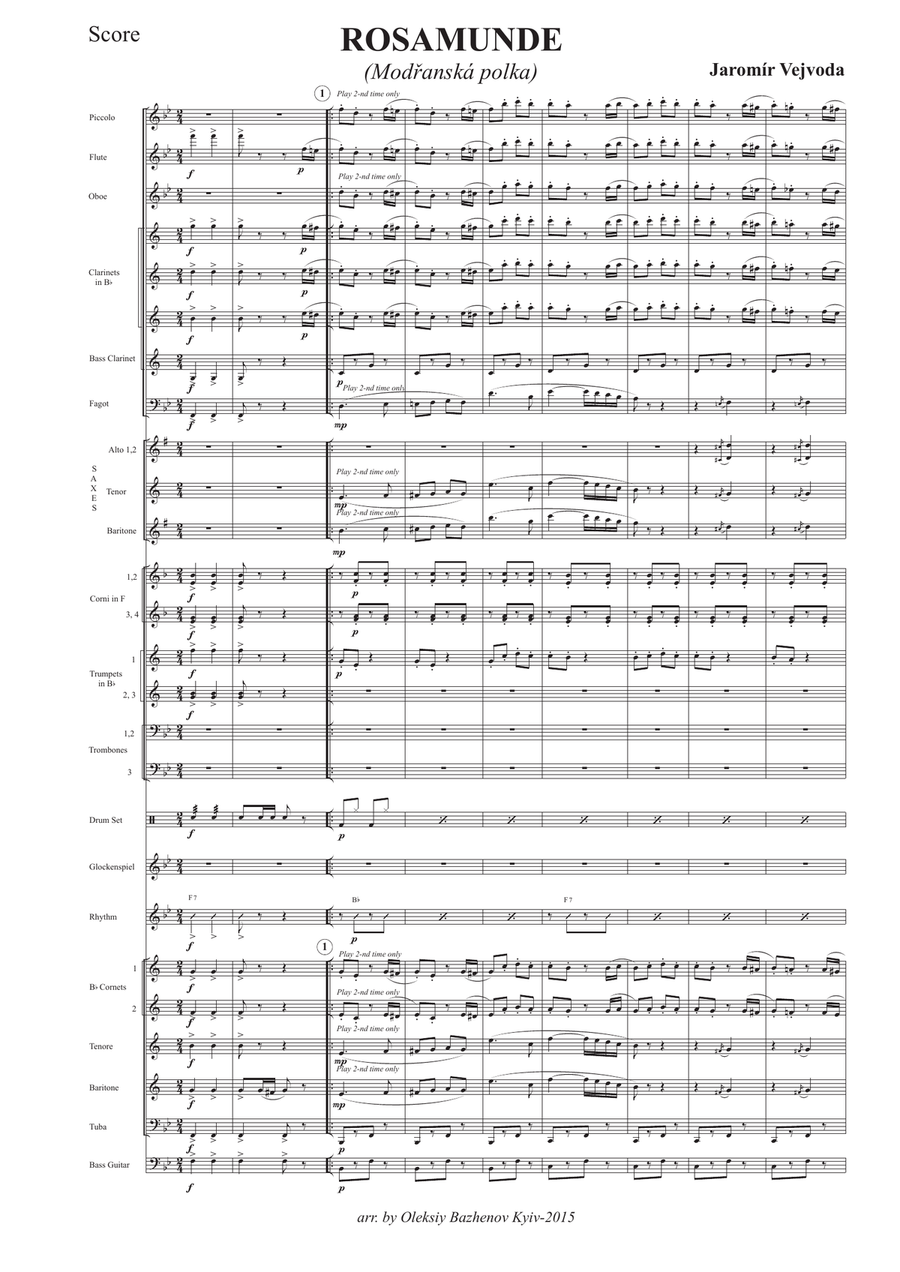 Rosamunde (Modřanská polka) Score & Parts