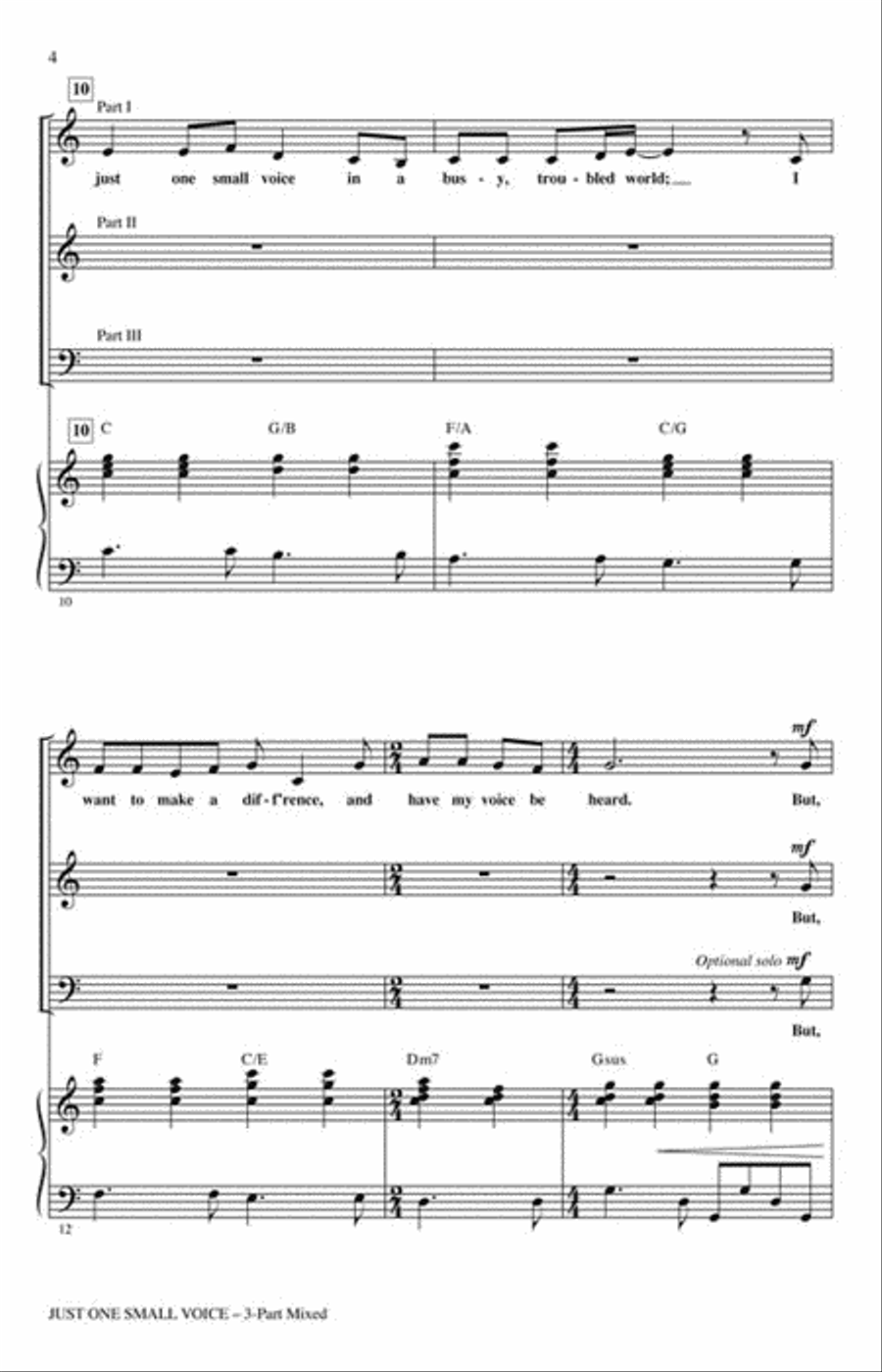 Just One Small Voice Just One Small Voice 3-Part scores gallery preview page 3