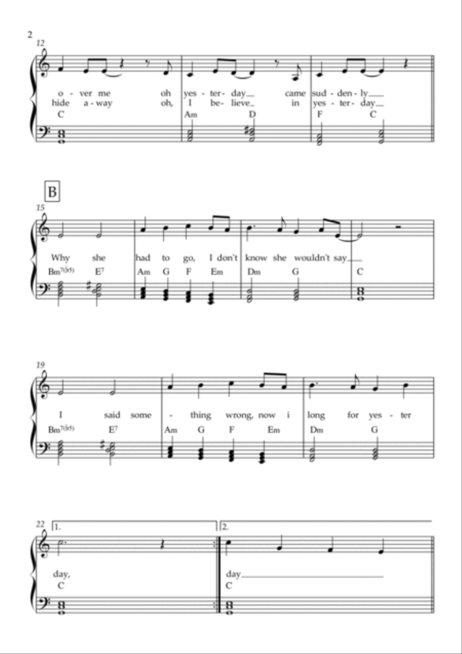 Yesterday Yesterday Voice scores gallery preview page 2