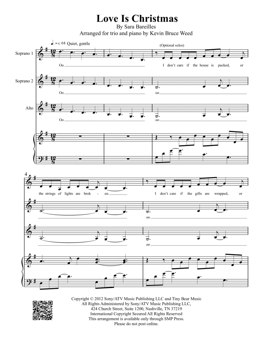 Love Is Christmas Love Is Christmas SSA scores gallery preview page 1