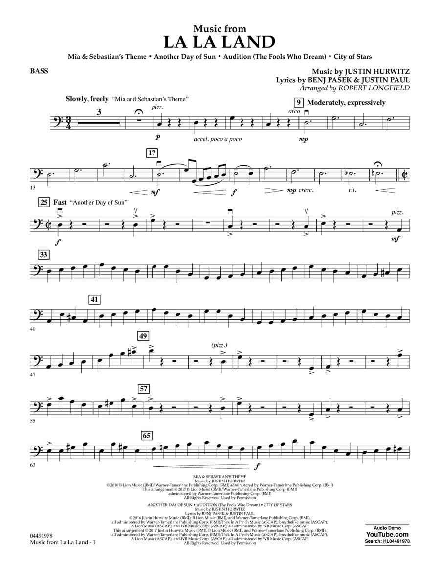 Music from La La Land - Bass Orchestra scores gallery preview page 1