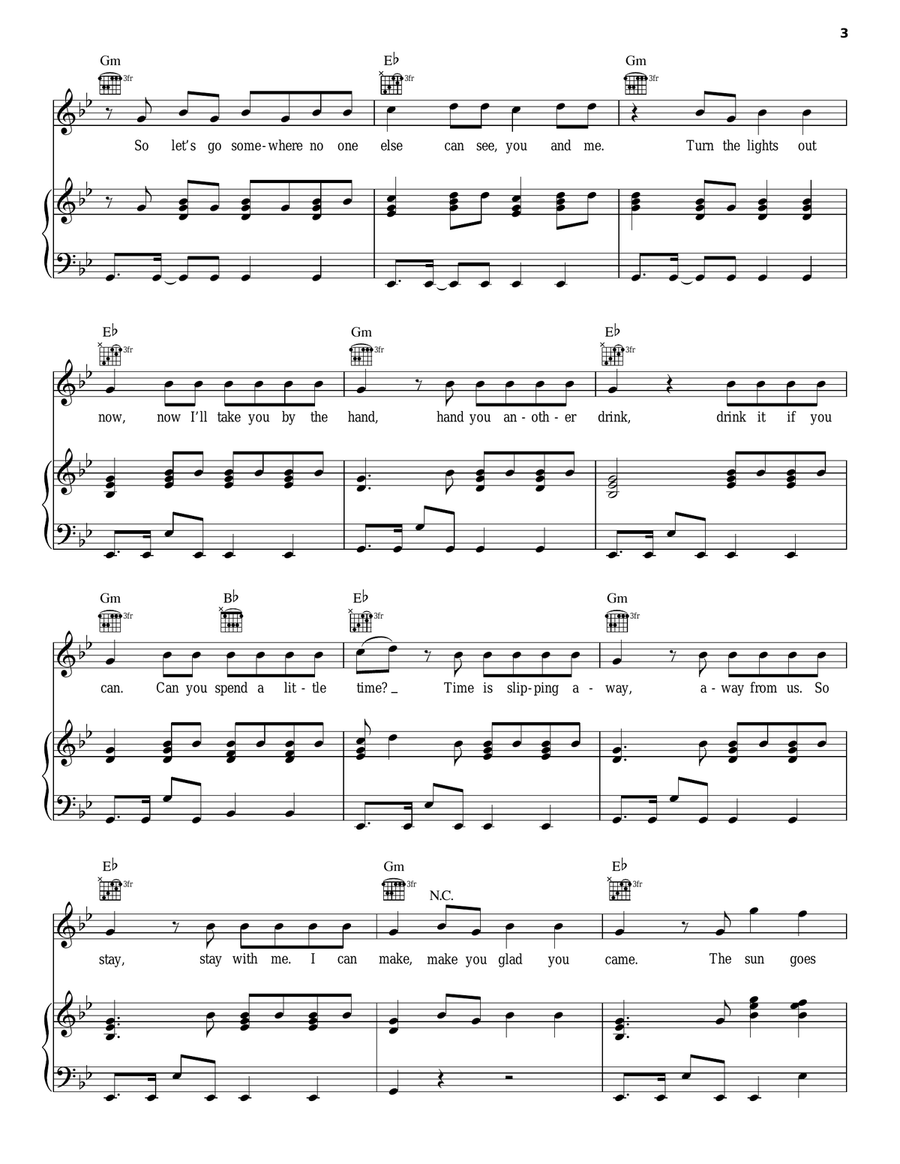 Glad You Came Piano, Vocal, Guitar scores gallery preview page 3