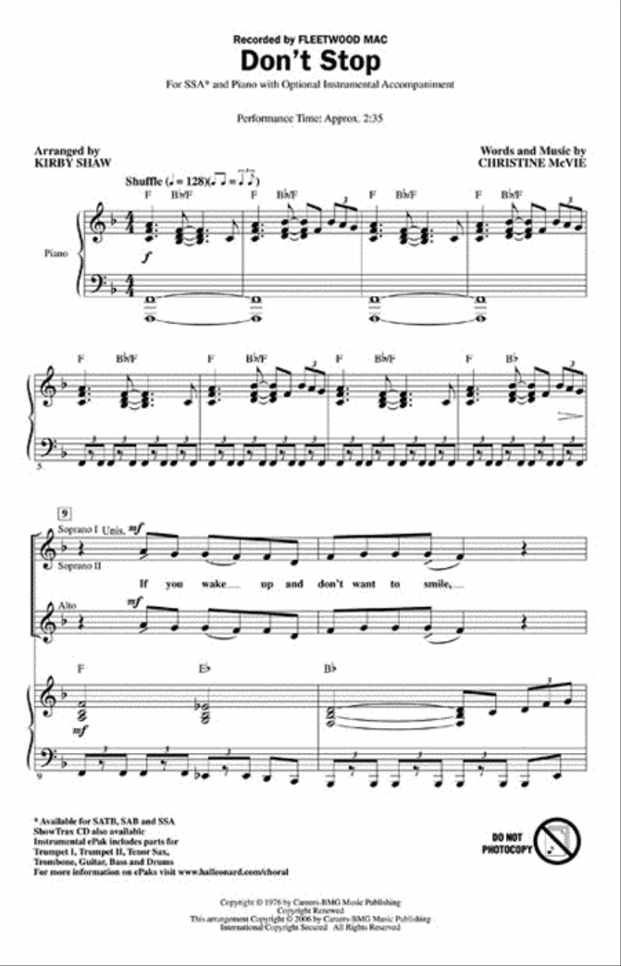 Don't Stop SSA scores gallery preview page 2