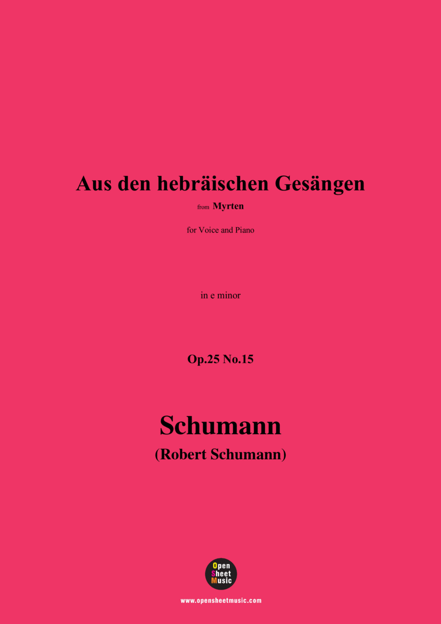 R. Schumann-Aus den hebräischen Gesängen,Op.25 No.15,in e minor Voice scores gallery preview page 1
