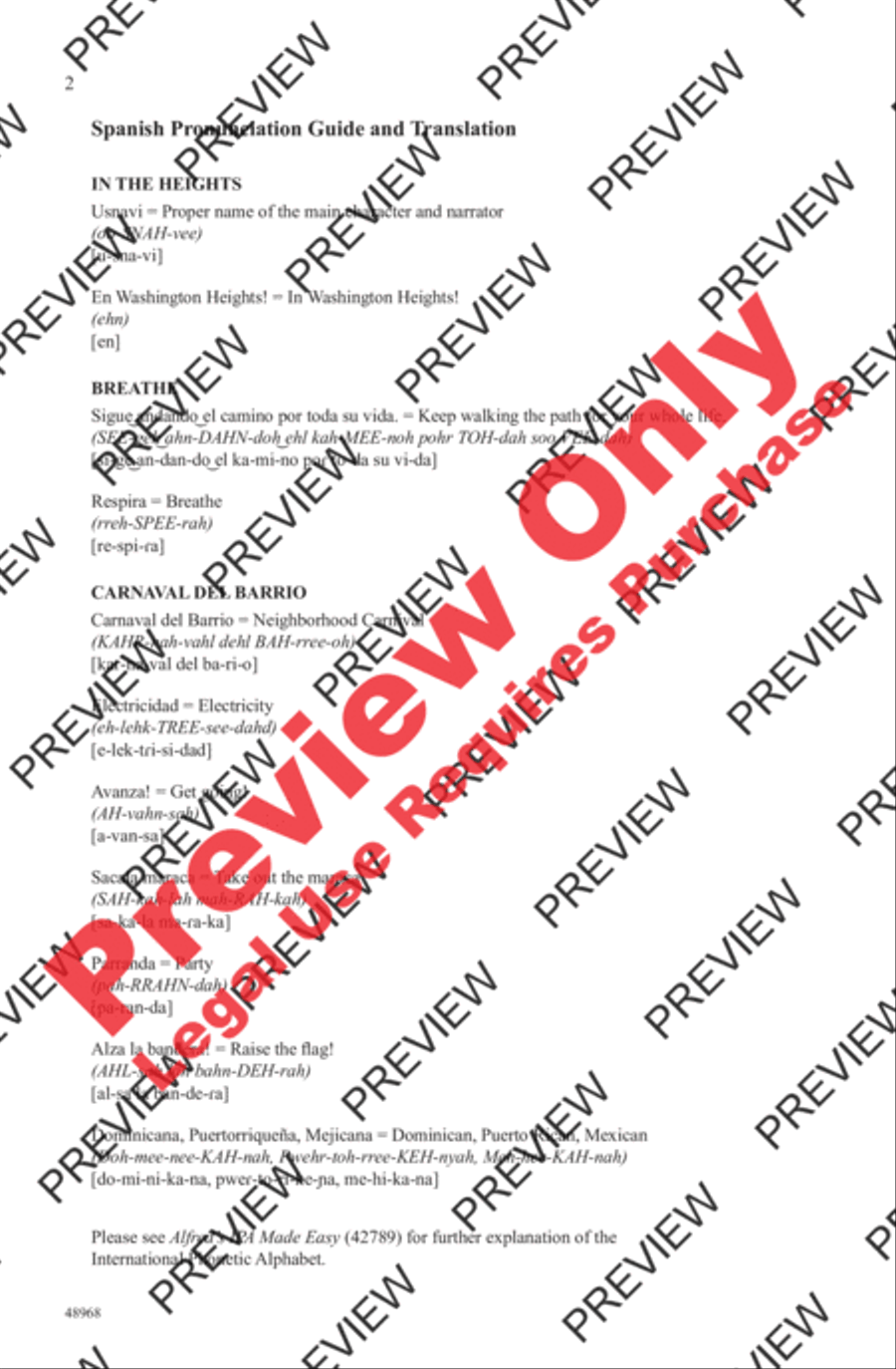 In the Heights (Choral Highlights) 2-Part scores gallery preview page 2