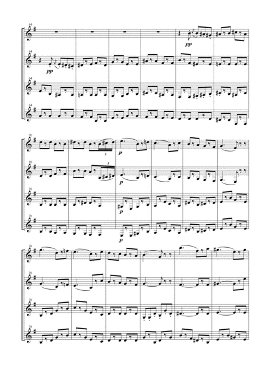 Funeral March of a Marionette for Clarinet Quartet Clarinet Quartet scores gallery preview page 5