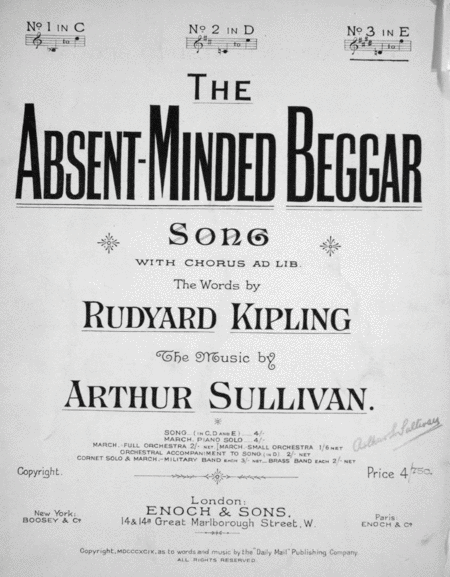 The Absent-Minded Beggar. Song. With Chorus Ad Lib