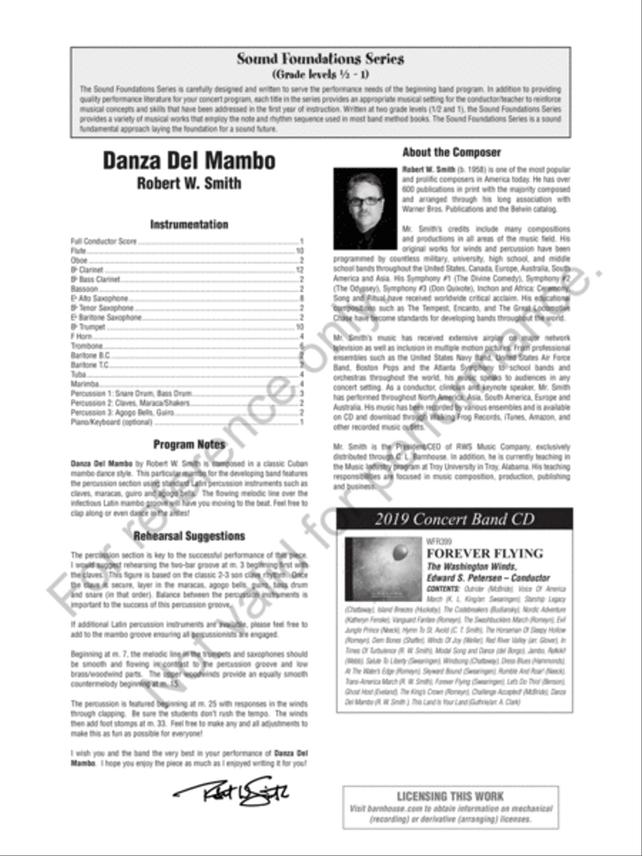 Danza Del Mambo Concert Band scores gallery preview page 3