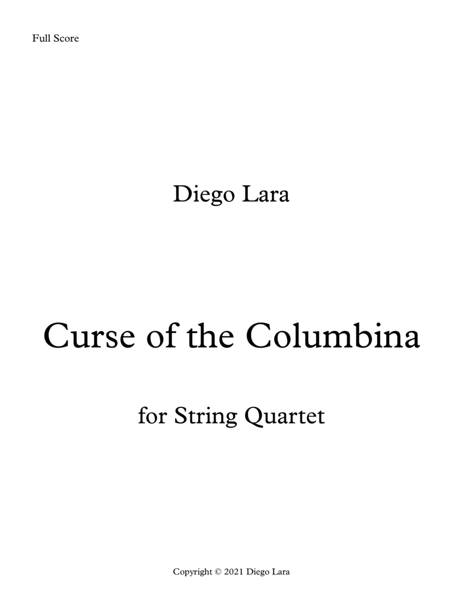 Curse of the Columbina String Quartet scores gallery preview page 1