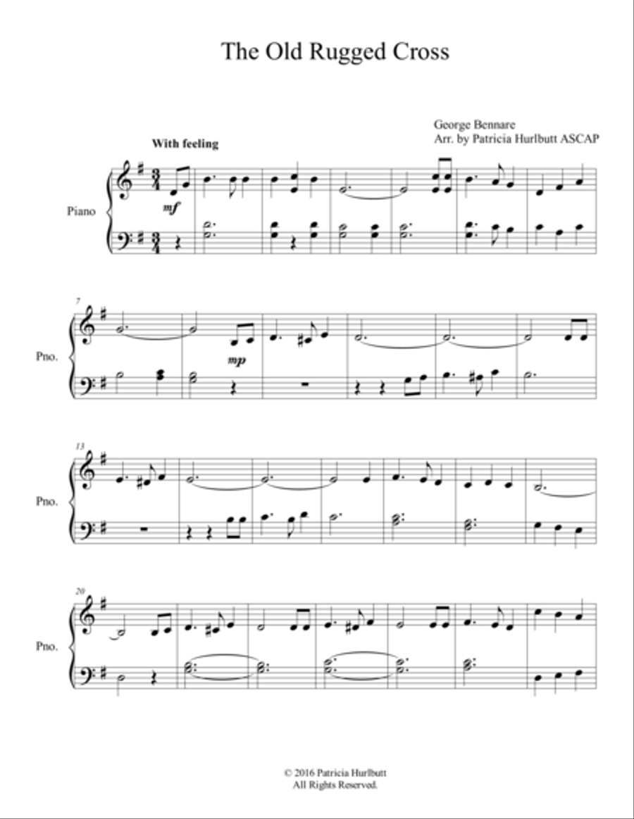 The Old Rugged Cross The Old Rugged Cross Piano Solo scores gallery preview page 1