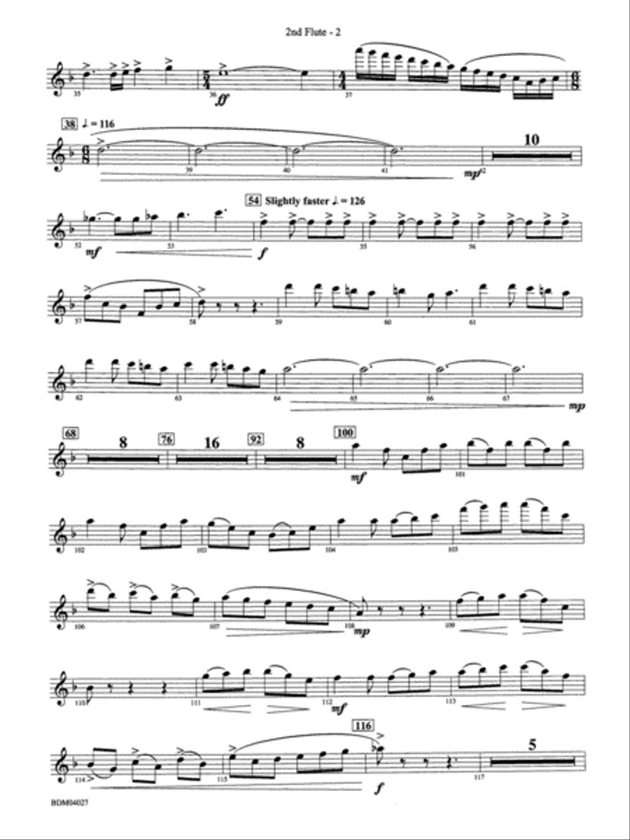 Tir Na Nog (A Celtic Legend): 2nd Flute Concert Band scores gallery preview page 2