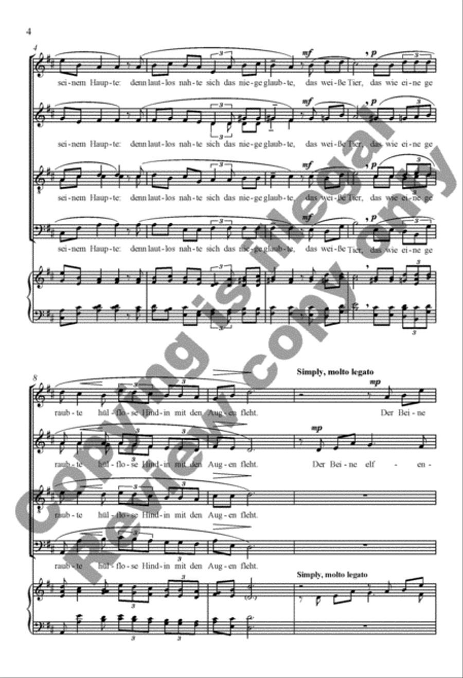 Rilke Songs: 6. Das Einhorn Divisi scores gallery preview page 3