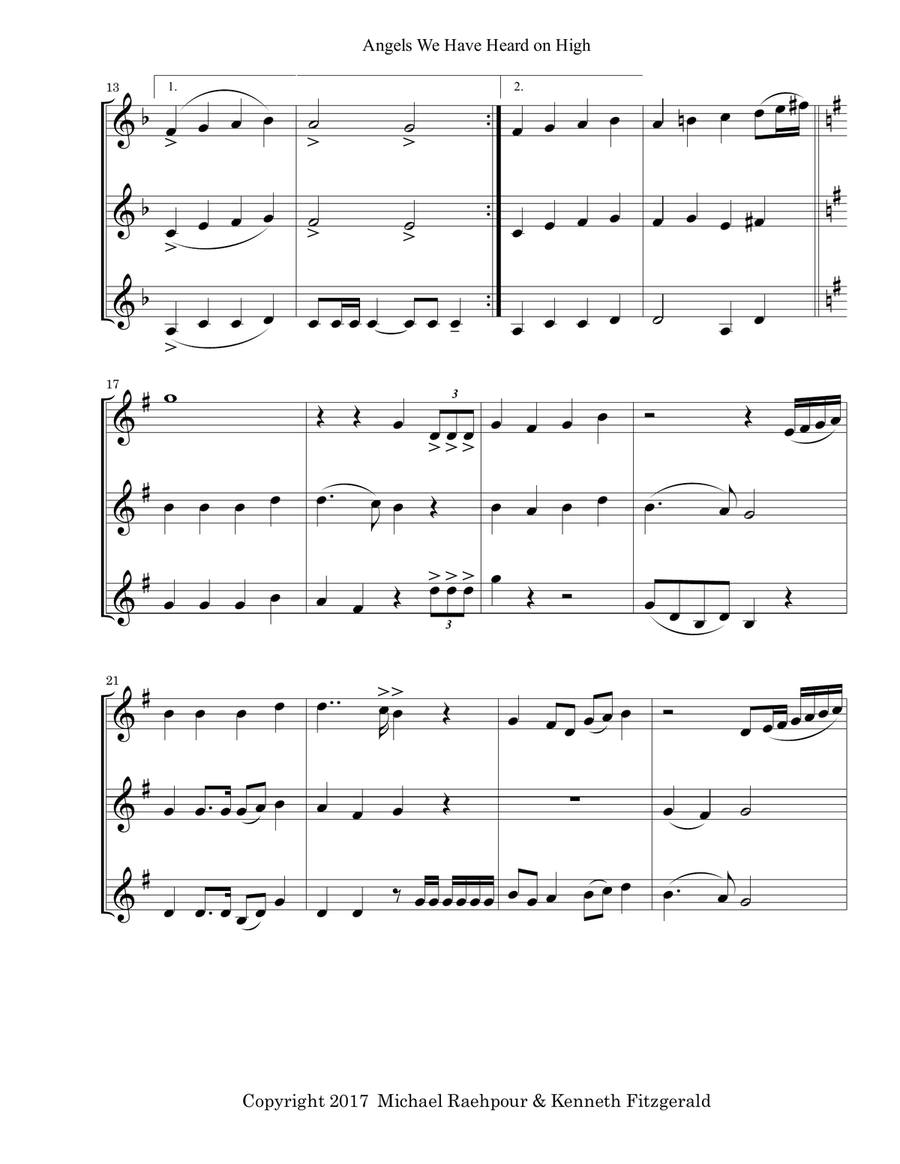 Angels We Have Heard on High - Trumpet Trio Trumpet Trio scores gallery preview page 2