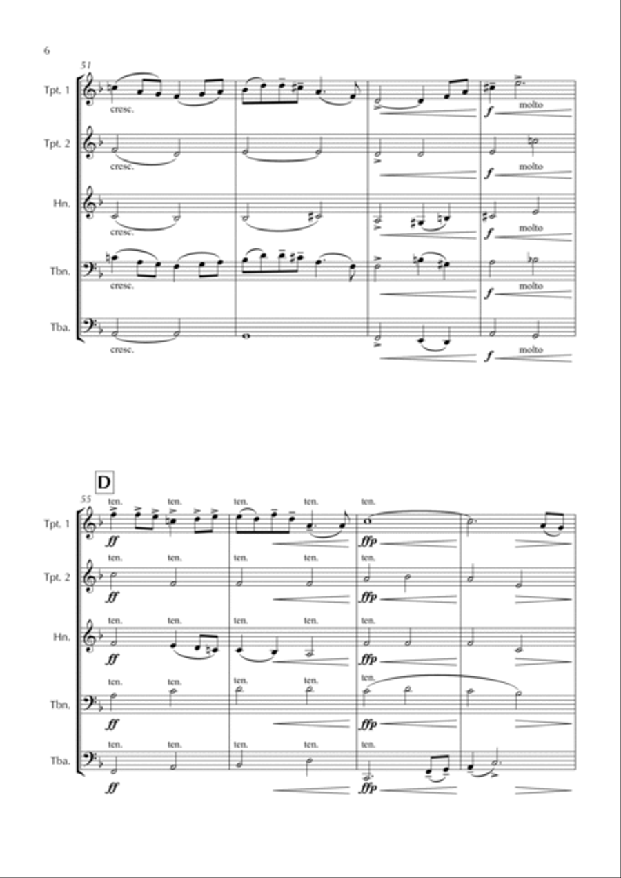 Våren | Last Spring Våren | Last Spring Brass Ensemble scores gallery preview page 6