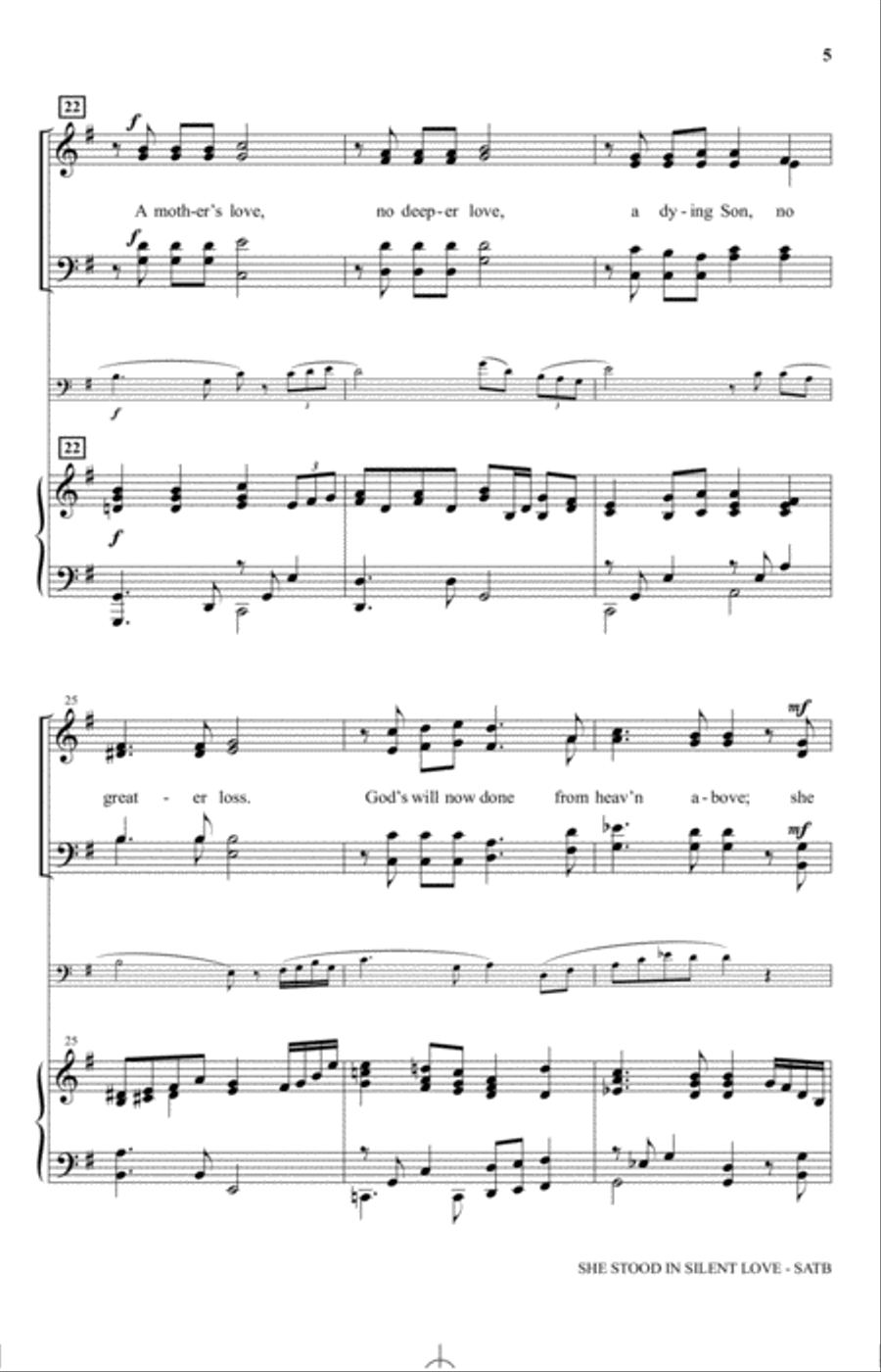 She Stood In Silent Love 4-Part scores gallery preview page 4