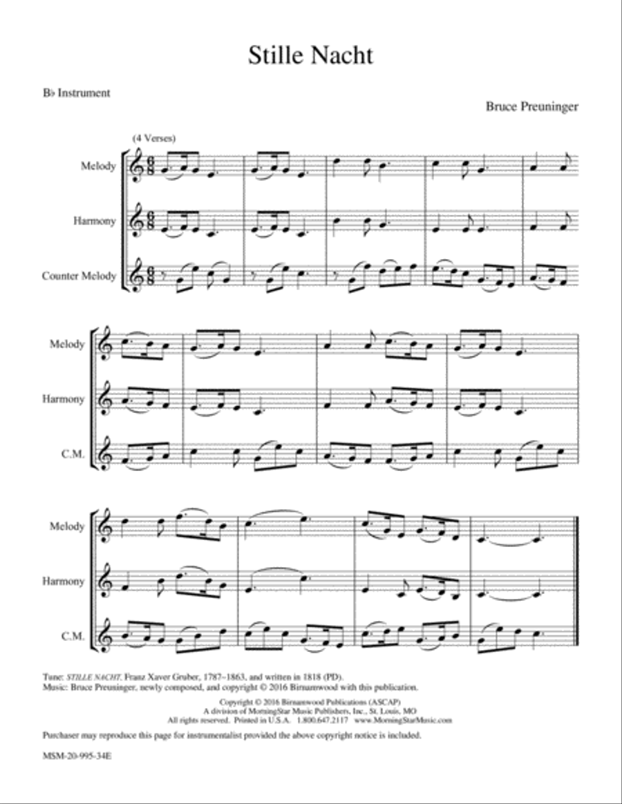Stille Nacht Piano and Keyboard scores gallery preview page 1