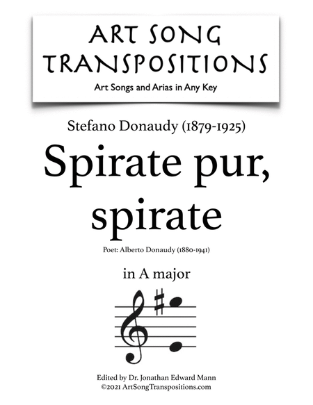 DONAUDY: Spirate pur, spirate (transposed to A major)