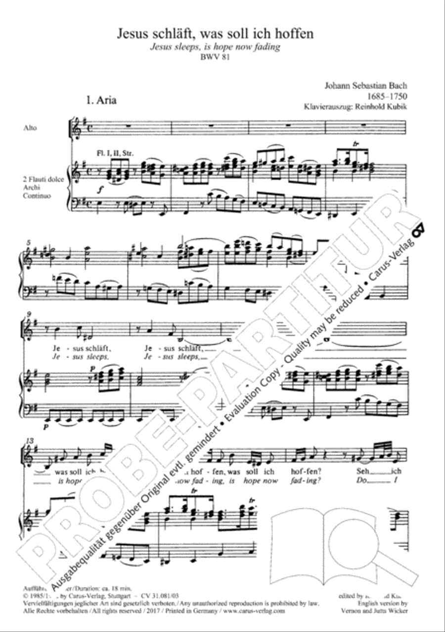 Jesus sleeps, is hope now fading (Jesus schlaft, was soll ich hoffen) ATB scores gallery preview page 6
