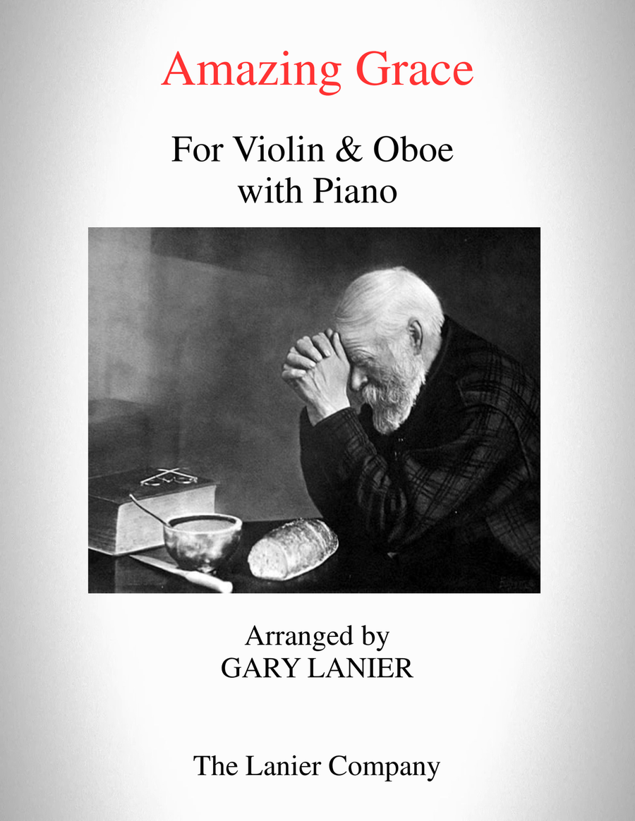 AMAZING GRACE (Violin & Oboe with Piano - Score & Parts included) Oboe scores gallery preview page 1