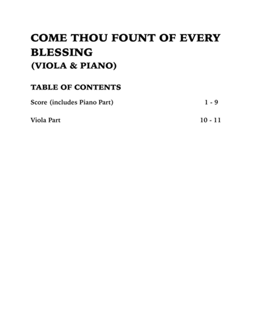 Come Thou Fount of Every Blessing (Viola and Piano) image number null