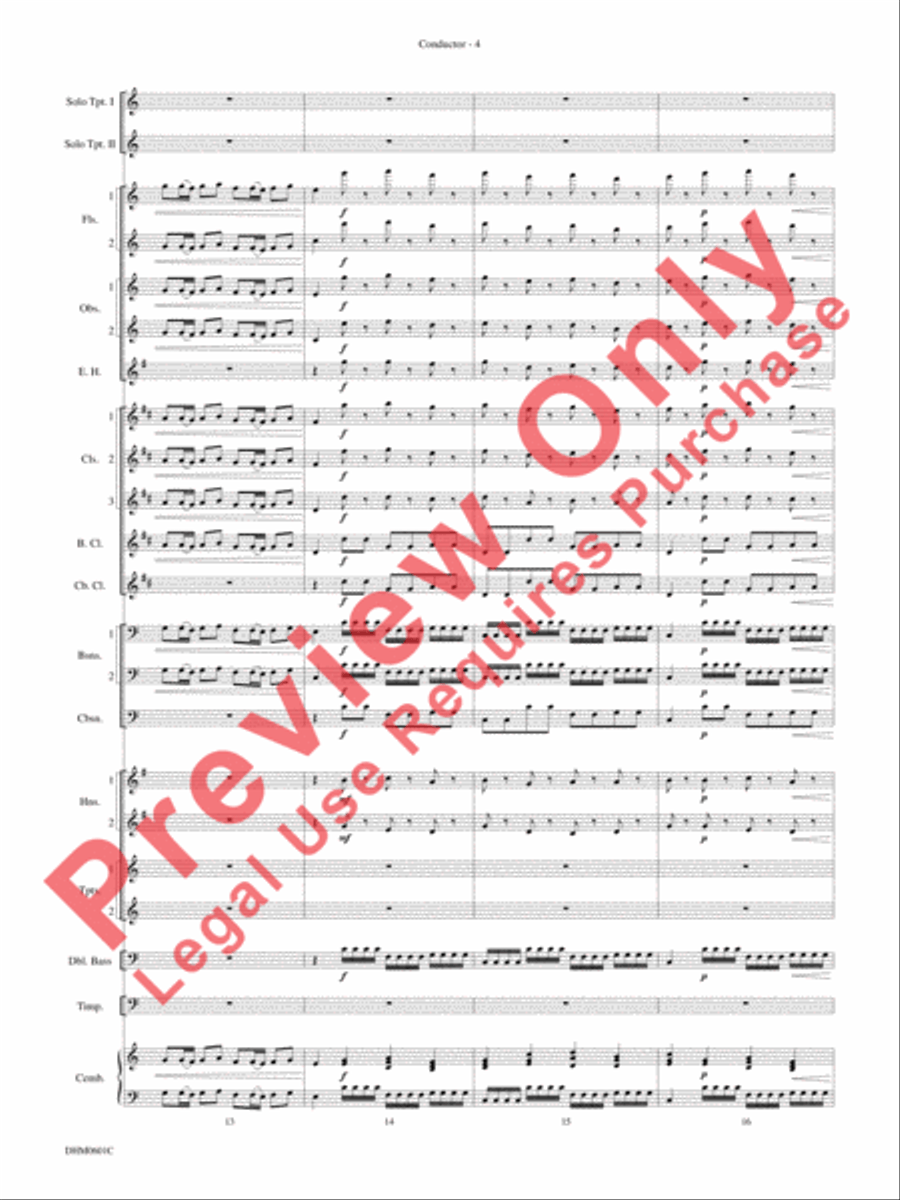 Concerto in C Major for Two Trumpets (I. Allegro, II. Largo, III. Allegro) Concert Band scores gallery preview page 8