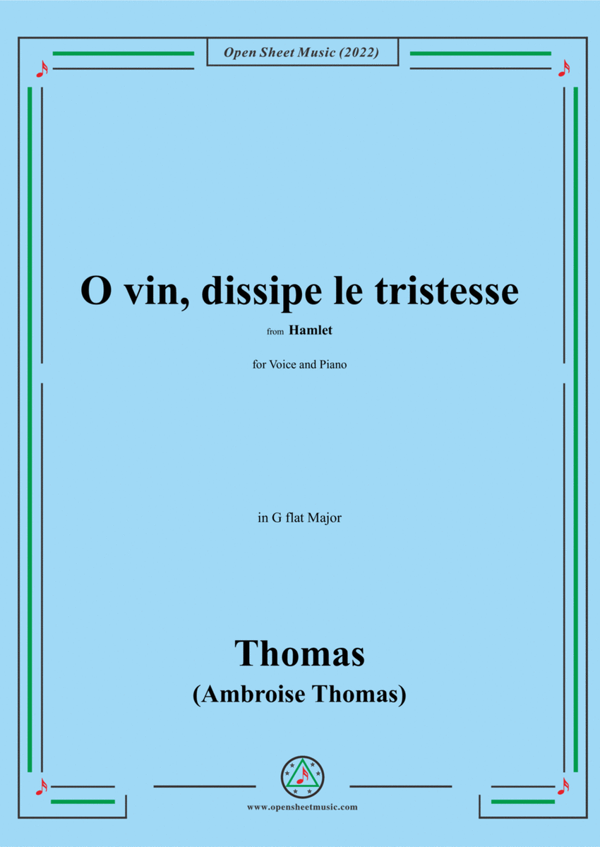 A. Thomas-O vin,dissipe le tristesse,in G flat Major,from Hamlet,for Voice and Piano image number null