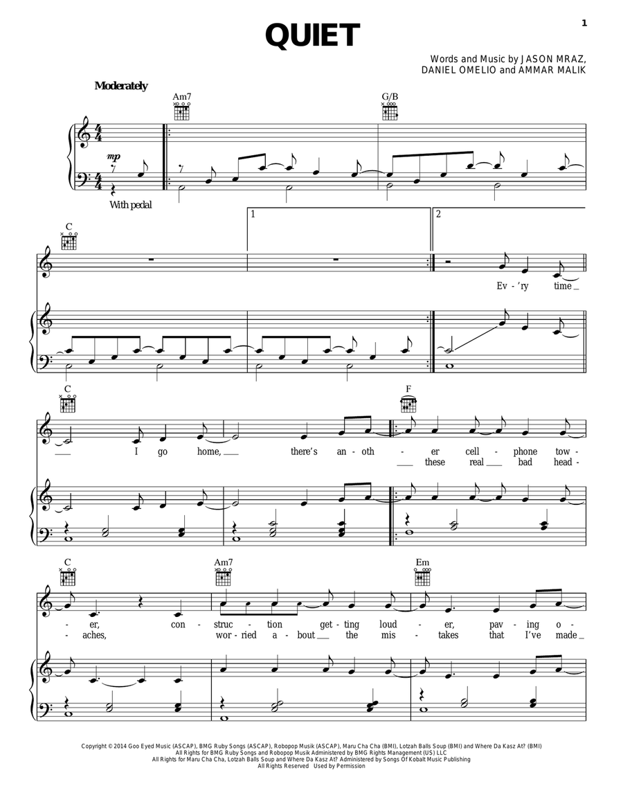 Quiet Acoustic Guitar scores gallery preview page 1