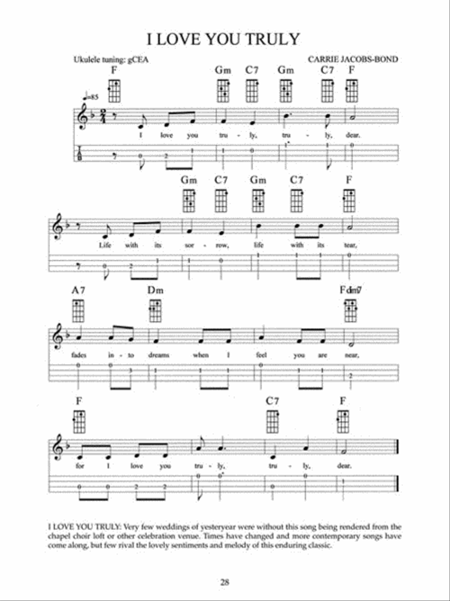 Love Songs for Ukulele Guitar Tablature scores gallery preview page 6