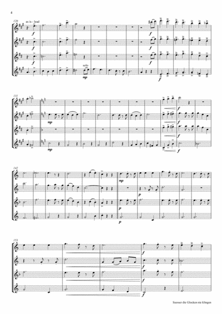 Süßer die Glocken nie klingen - German Christmas Song - Flute Quartet