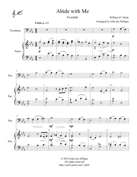 Abide with Me for Trombone and Piano image number null
