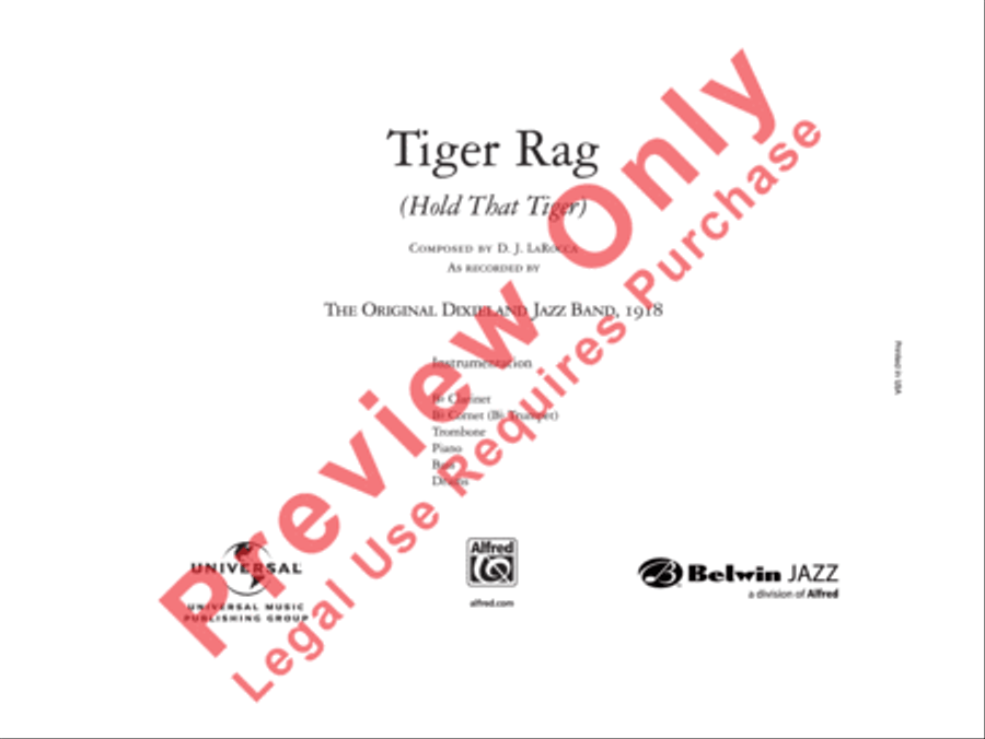 Tiger Rag (Hold That Tiger) Jazz Ensemble scores gallery preview page 21
