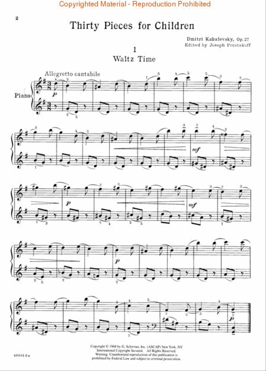 30 Pieces for Children, Op. 27 Piano Solo scores gallery preview page 2