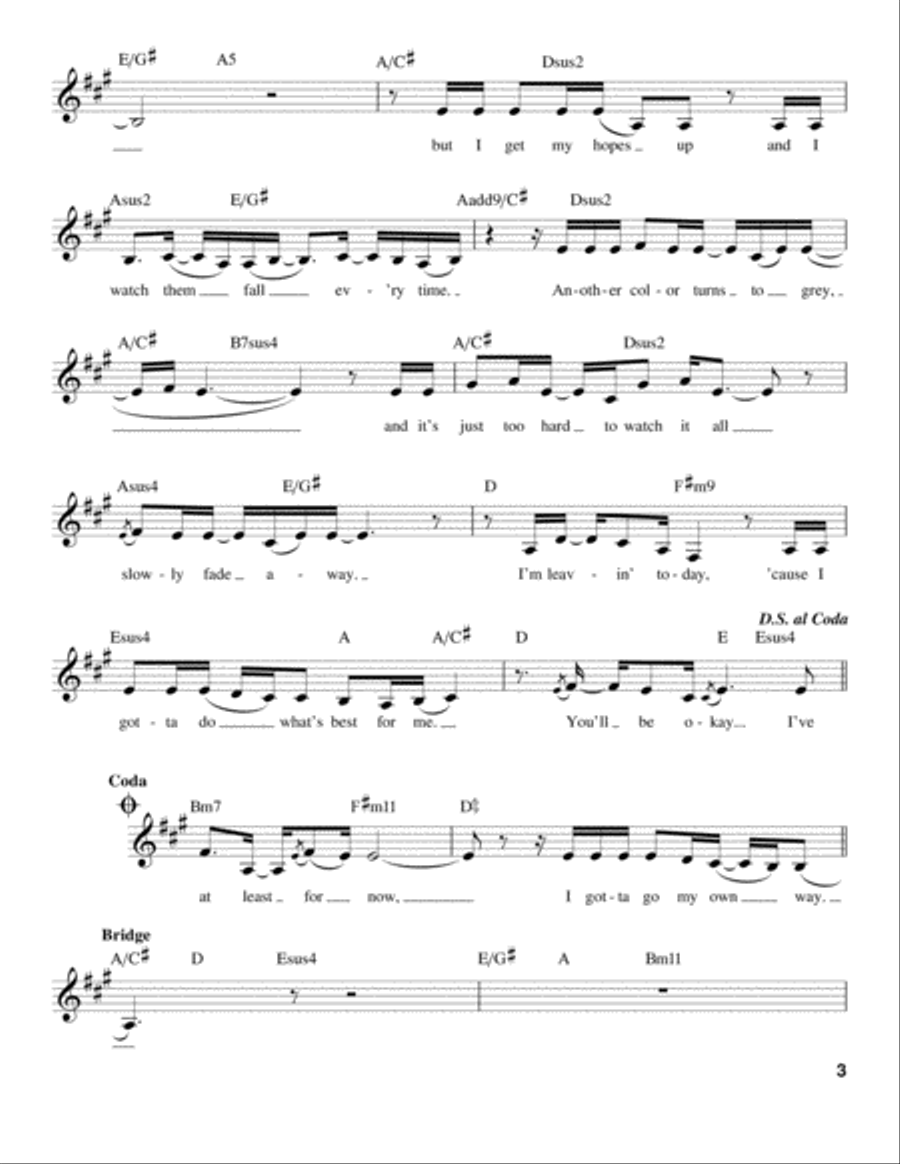 Gotta Go My Own Way Voice scores gallery preview page 3