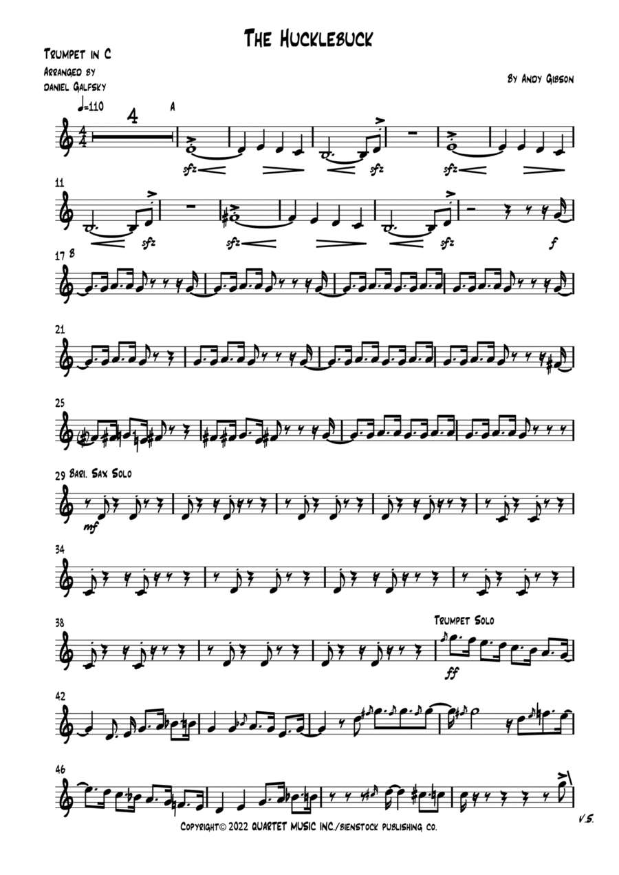 The Hucklebuck - Instrumental Version Trumpet Solo scores gallery preview page 1