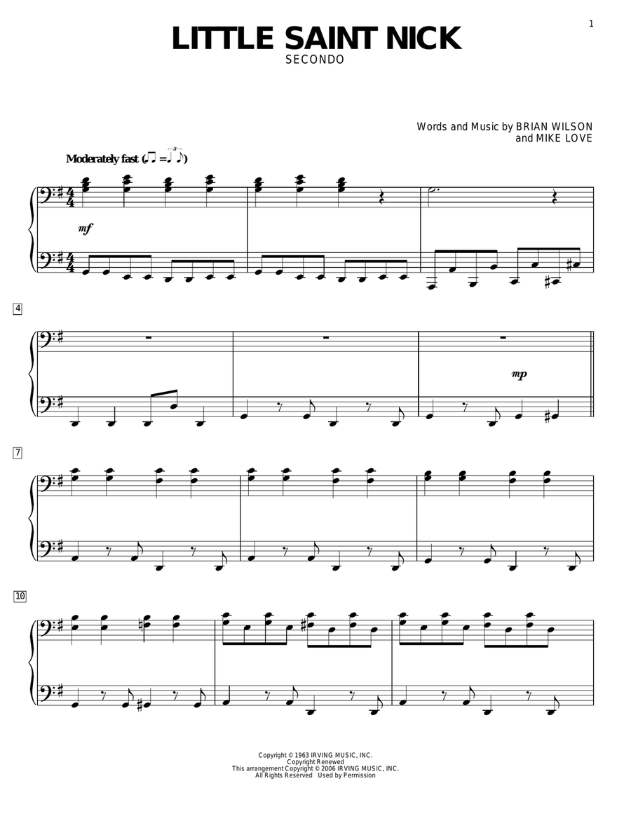 Little Saint Nick Piano Duet scores gallery preview page 1