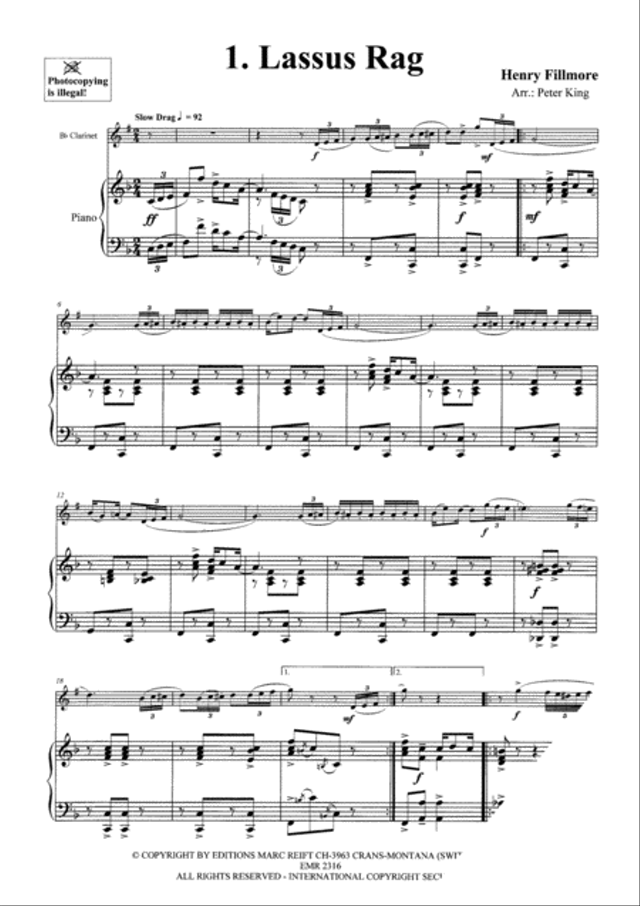 15 Rags Clarinet Solo scores gallery preview page 3