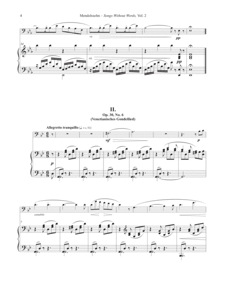 Six Songs Without Words for Euphonium & Piano, Volume II