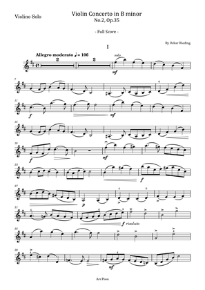 Oskar Rieding - Violin Concerto No.2, Op.35 - Original For Violin Solo Full Score