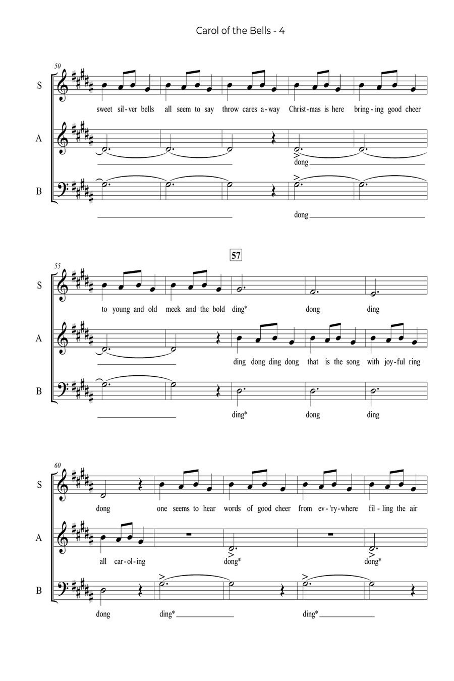 Carol Of The Bells Carol Of The Bells 3-Part scores gallery preview page 4