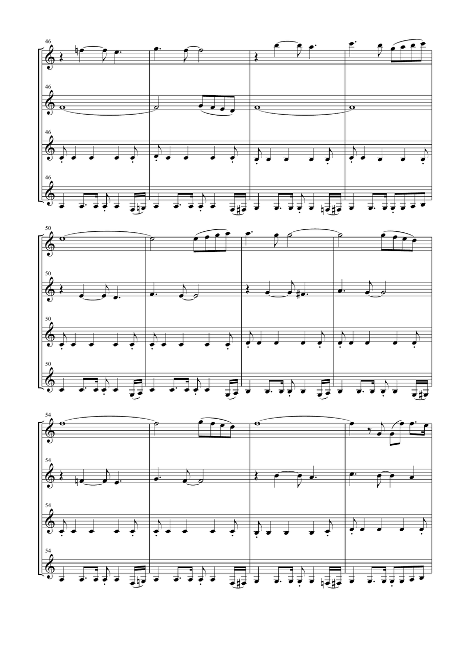 The Winner Takes It All Woodwind Quartet scores gallery preview page 6