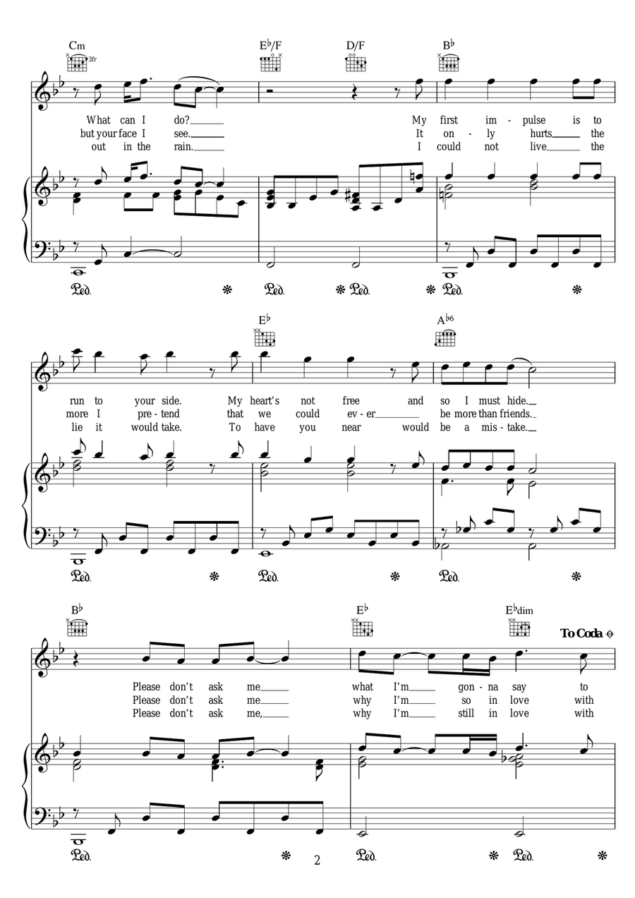 Please Don't Ask Me Piano, Vocal scores gallery preview page 2