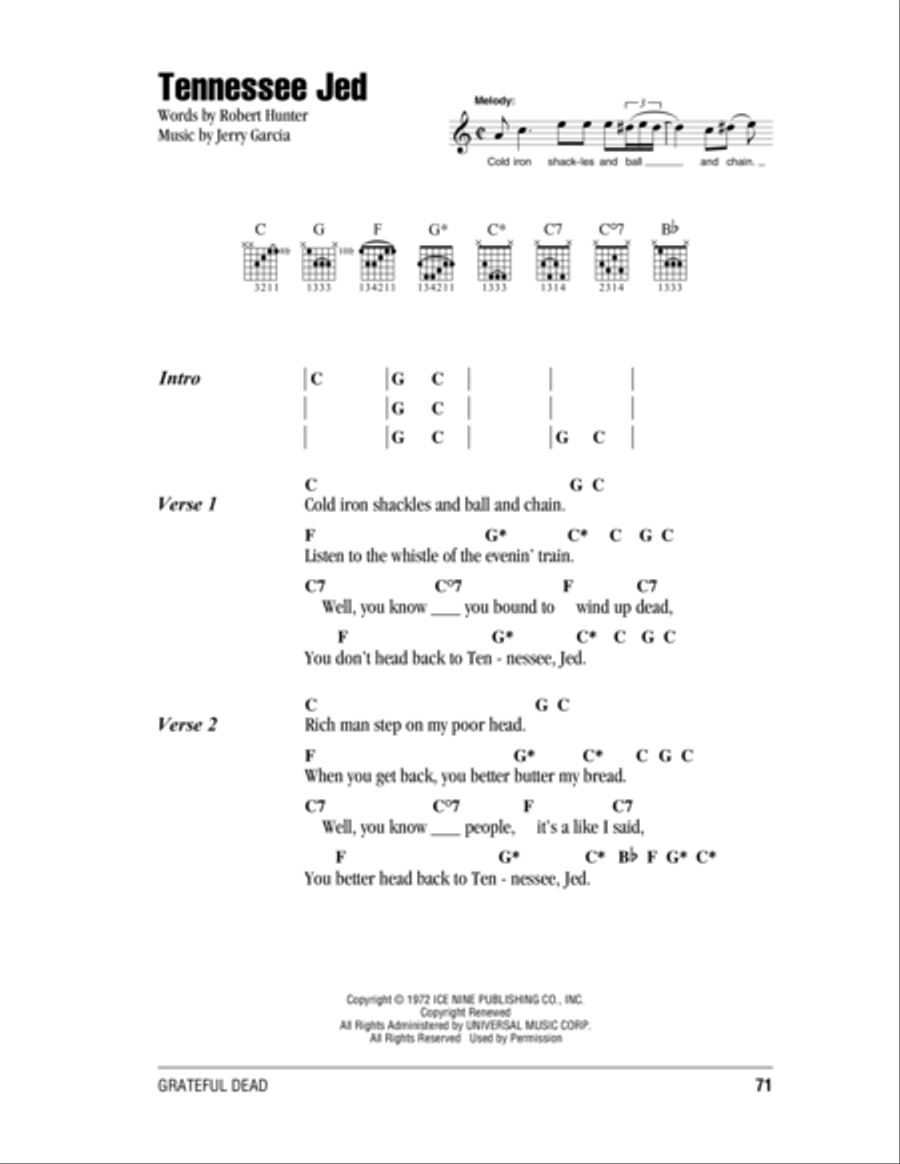Tennessee Jed Acoustic Guitar scores gallery preview page 1