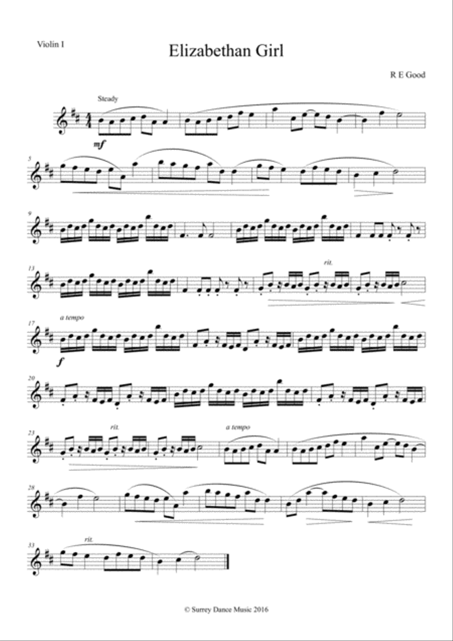 Elizabethan Girl Elizabethan Girl String Quartet scores gallery preview page 4