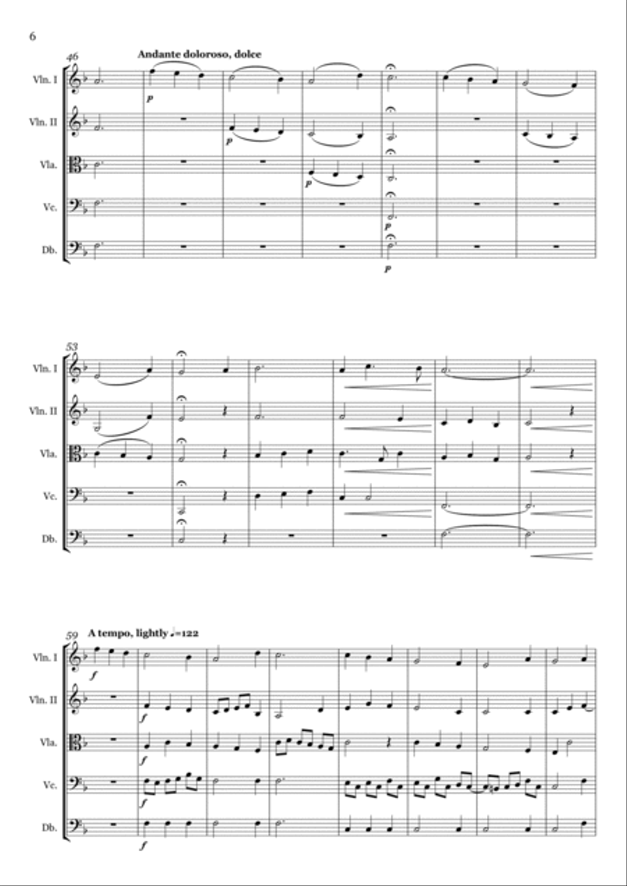 Six Dowland Songs: Suite For Strings String Orchestra scores gallery preview page 6