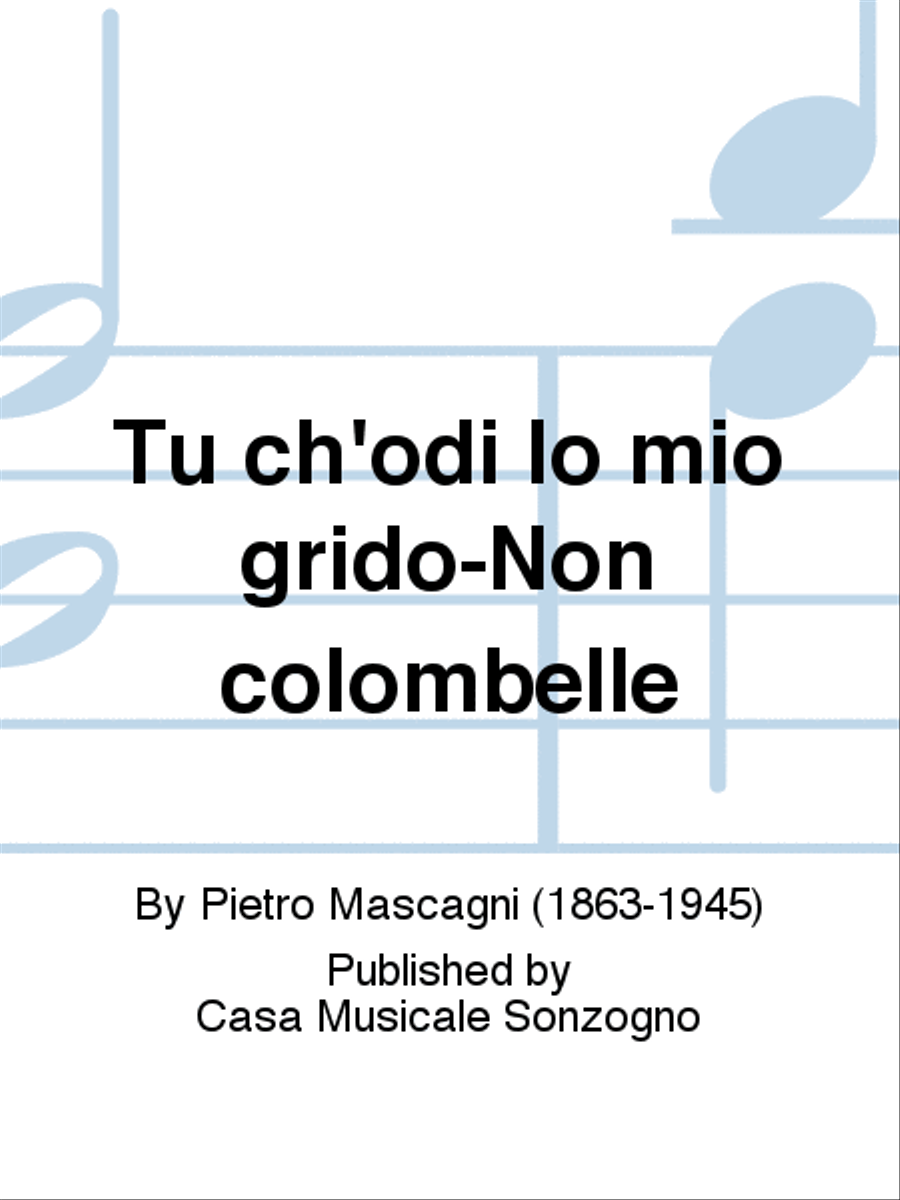 Tu ch'odi lo mio grido-Non colombelle Tenor Voice scores gallery preview page 1